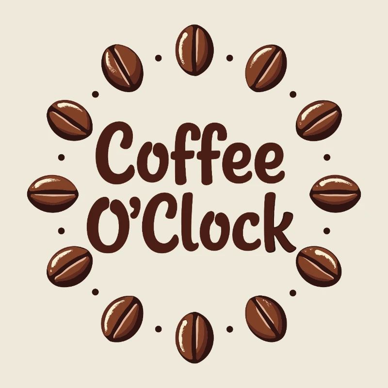 Conception de rêve de café avec le thème Coffee O'Clock