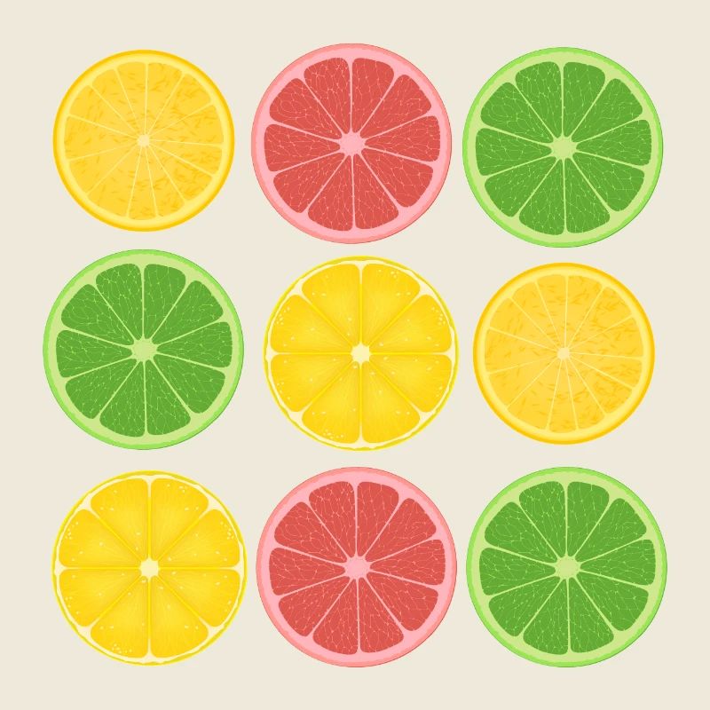 Fruit Citrus Color Blocking Design