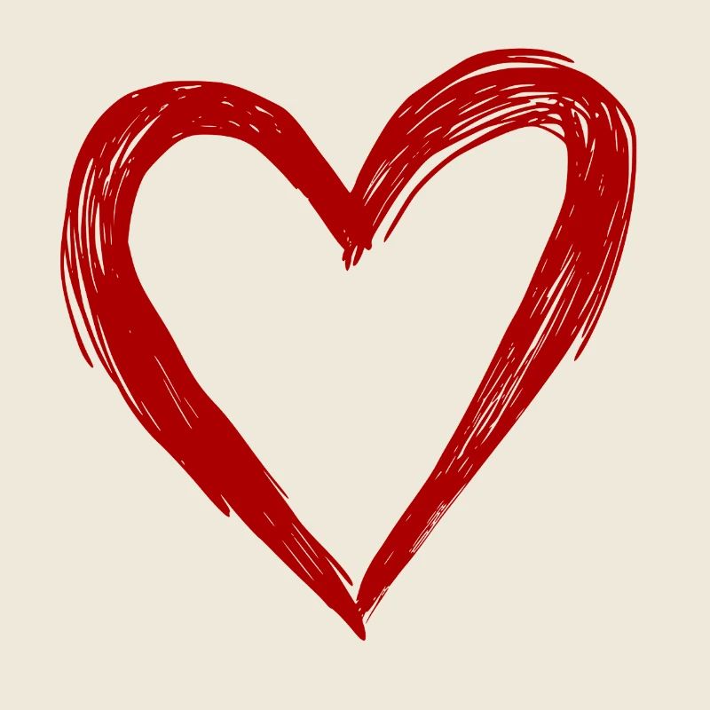 Cute Hand Drawn Red Heart