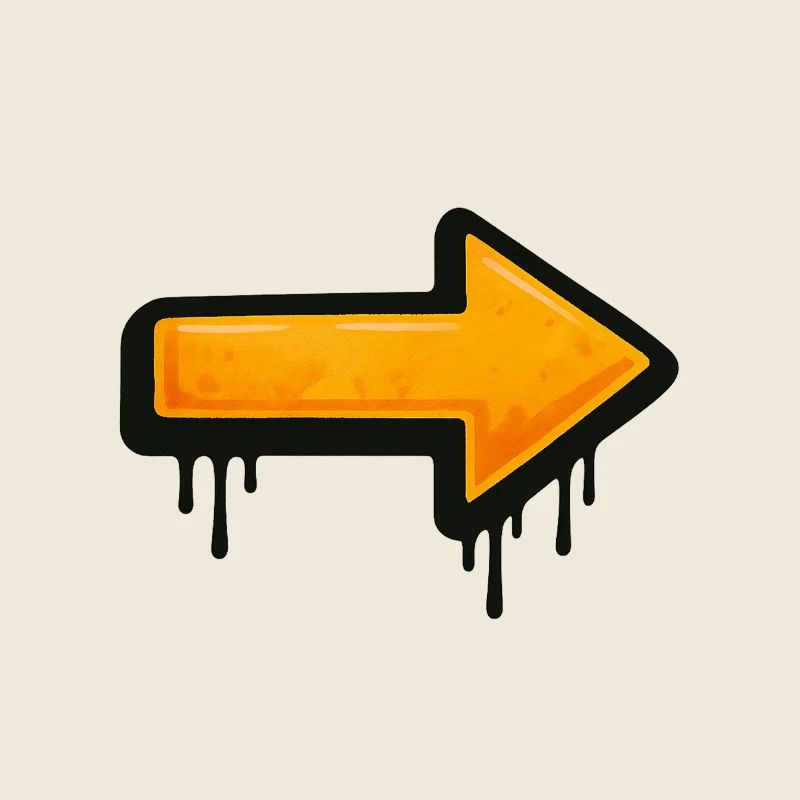 Illustration de flèche de style graffiti