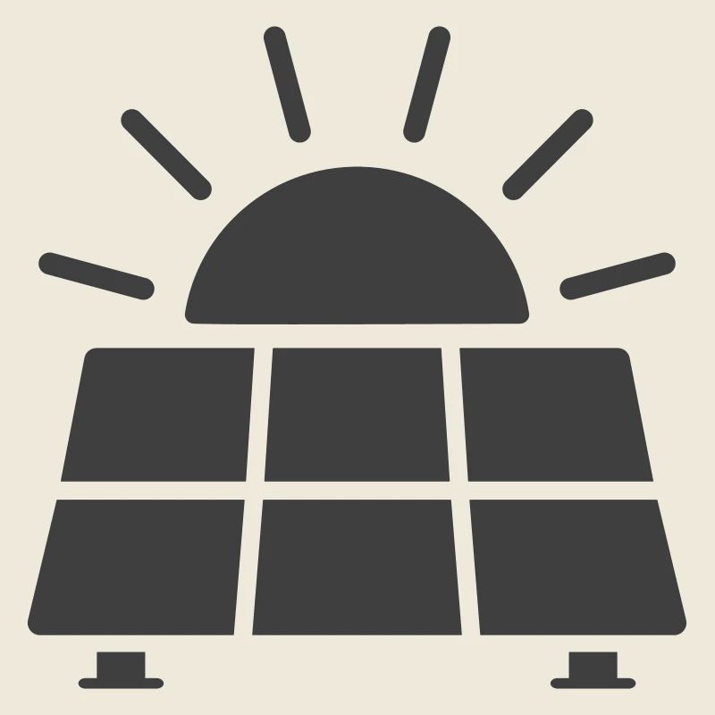 Solar Panel Energy Line Icon
