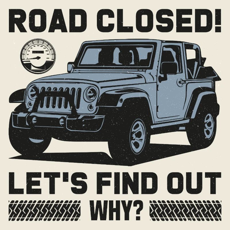 Conception Jeep sur route fermée