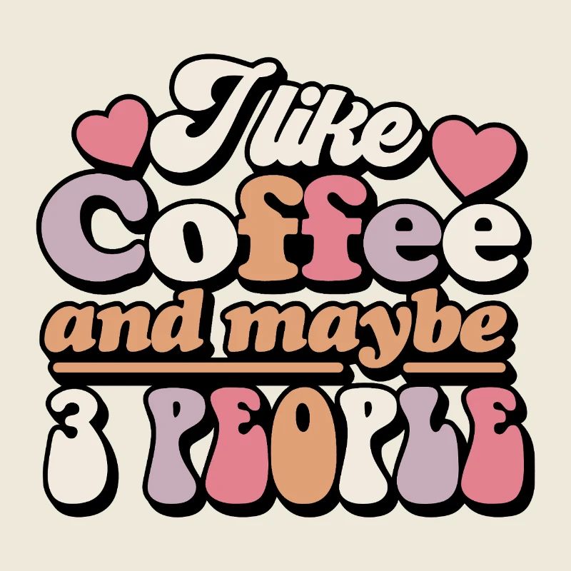 Coffee and three person humorous design