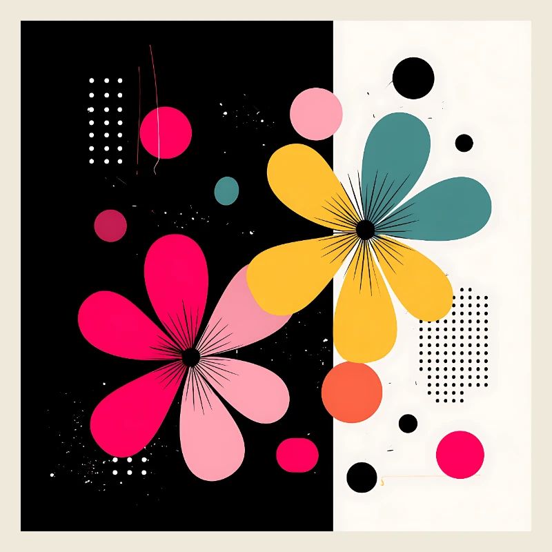 Fleurs abstraites en contraste moderne