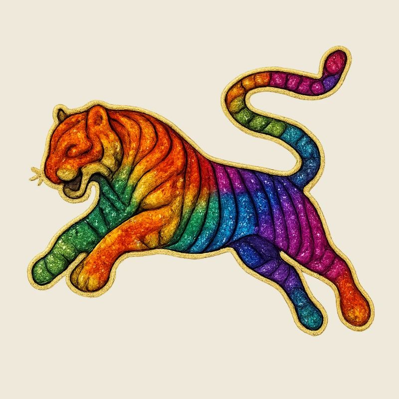 Rainbow Tiger Patch Design