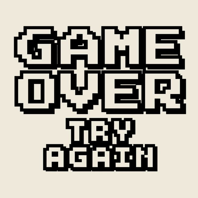 Game Over – Try Again Pixel Design