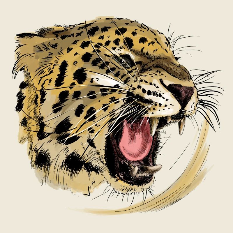 Wildes Raubtier-Design mit Leopardengesicht