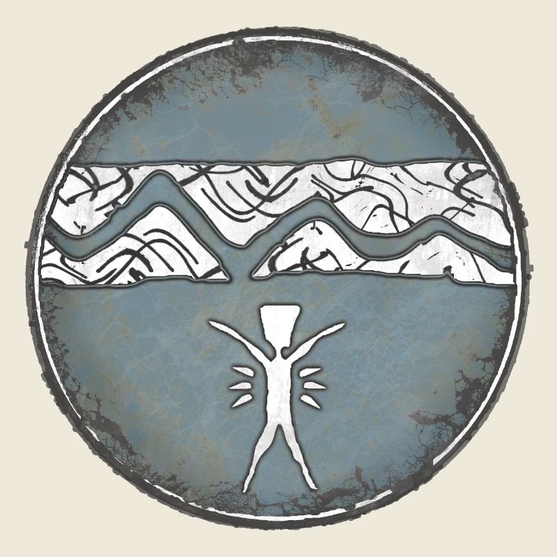 Nature-loving human motif with mountain panorama