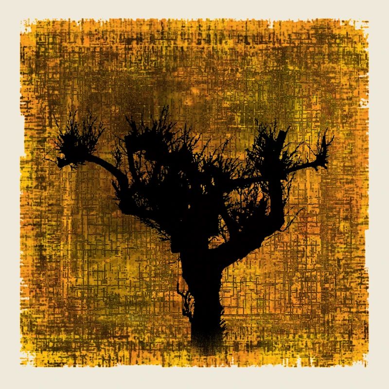 Vogelbaum Silhouette im Herbstfarben-Design