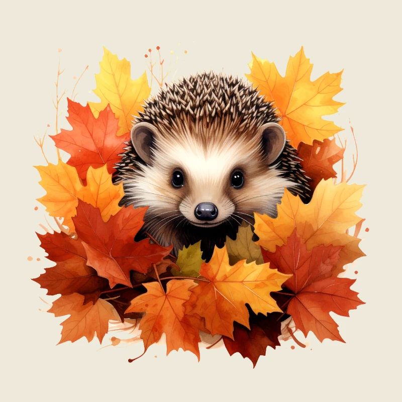 Hérisson d'automne dans les feuilles