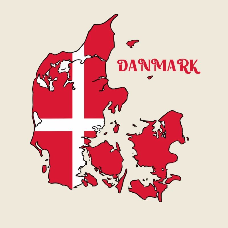 Carte du Danemark avec drapeau