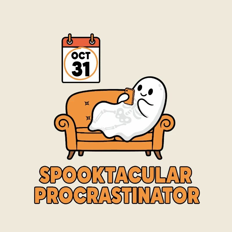 Spooky Ghost Procrastinator Design
