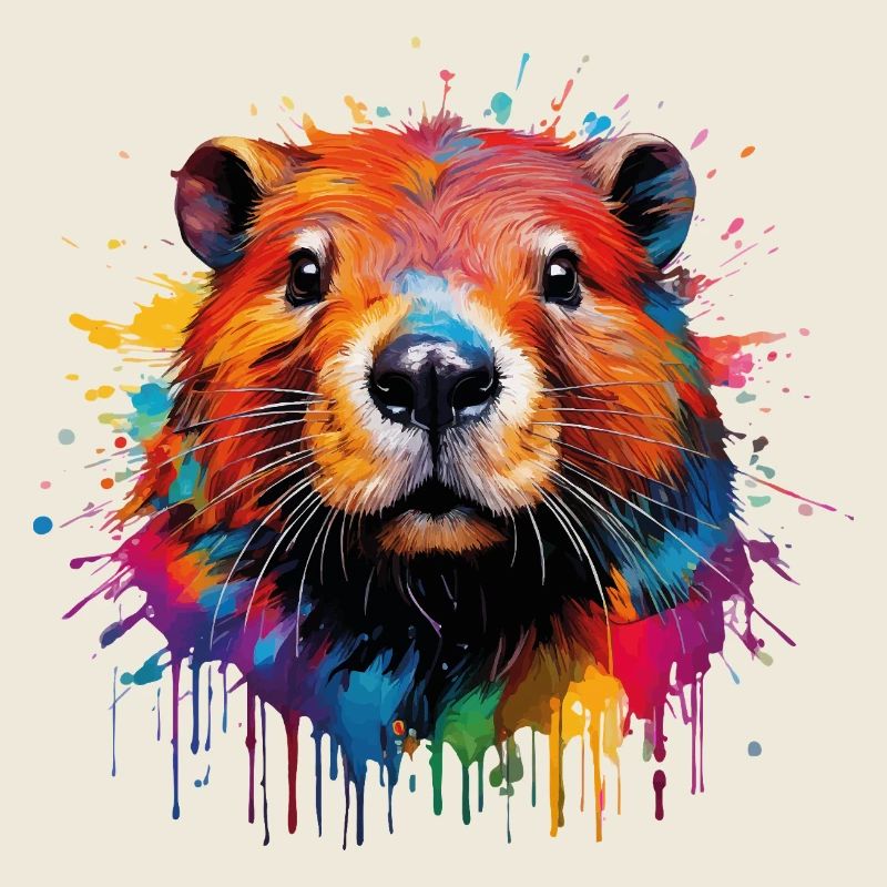 Conception d’aquarelle de castor coloré