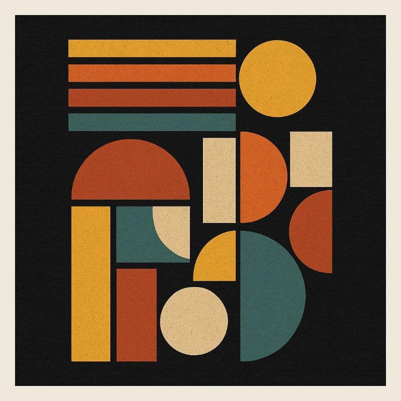 Geometric Colour Forms Retro