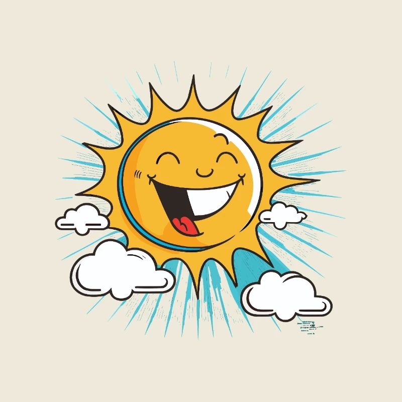 Lächelnde Sonne mit Wolkenburst
