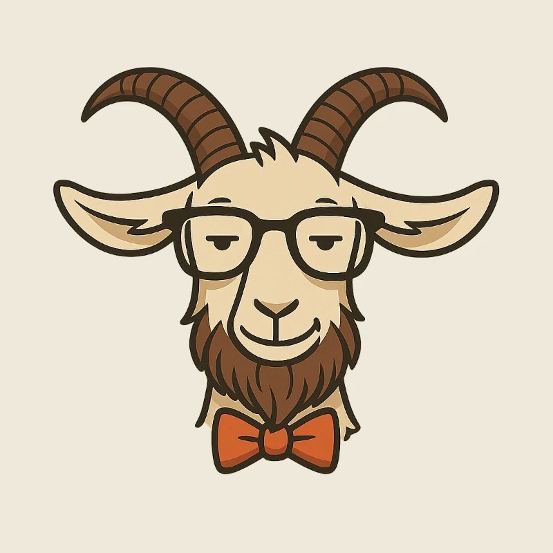 Ziege mit Brille und Fliege