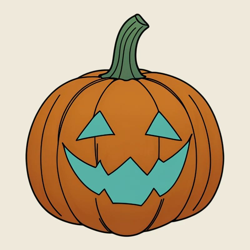 Visage de citrouille à l’aspect sarcelle