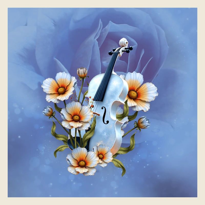 Violon Celeste à fleurs