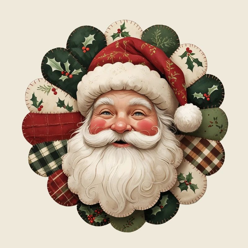 Patchwork Weihnachtsmann Motiv