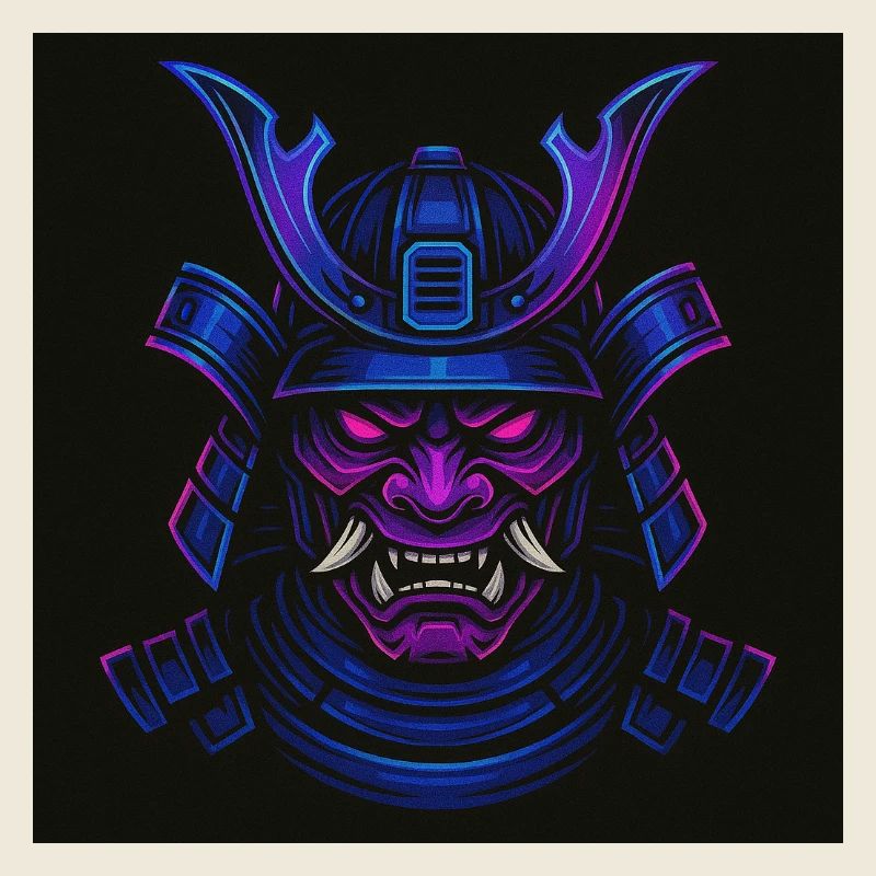 Masque de samouraï néon