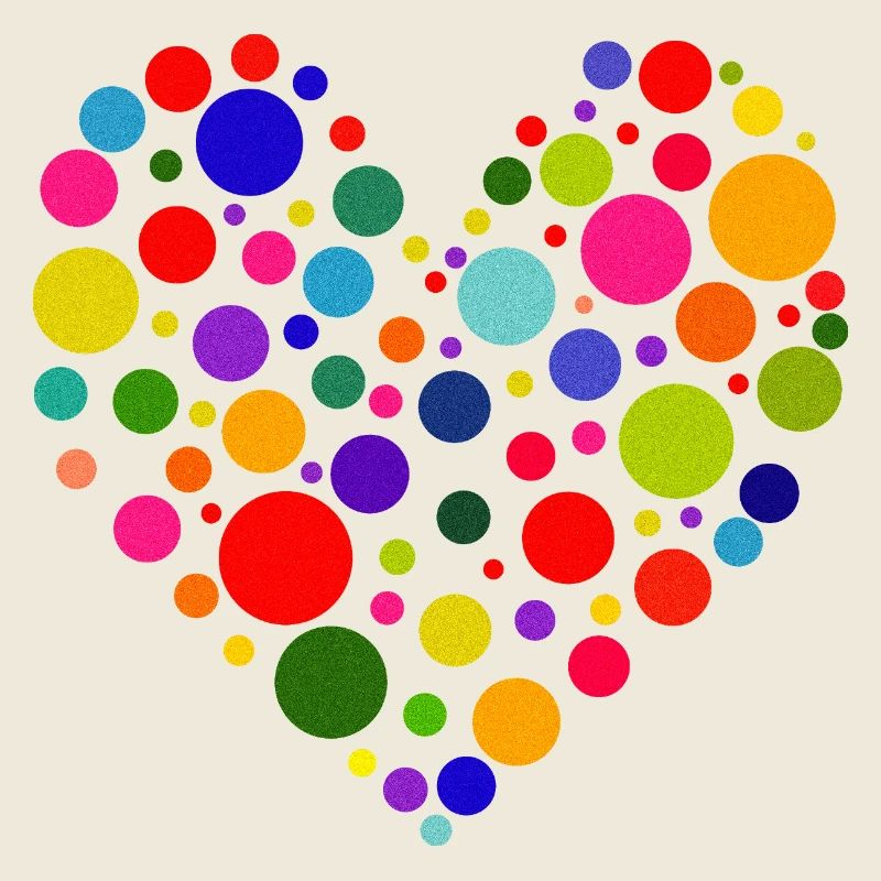 Colorful Circle Heart Pattern