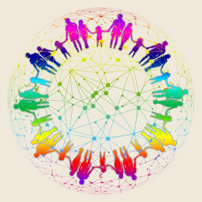 Regenbogen Netz der Gemeinschaft