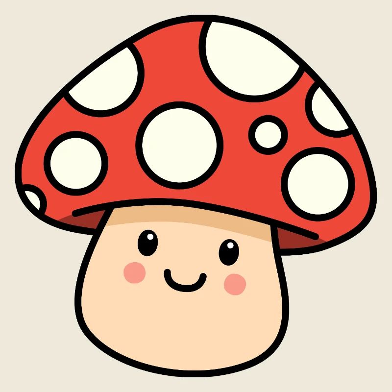 Champignon kawaii – Champignon joyeux