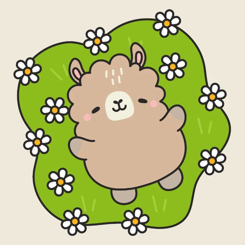 Glücklicher Bär im Blumengarten