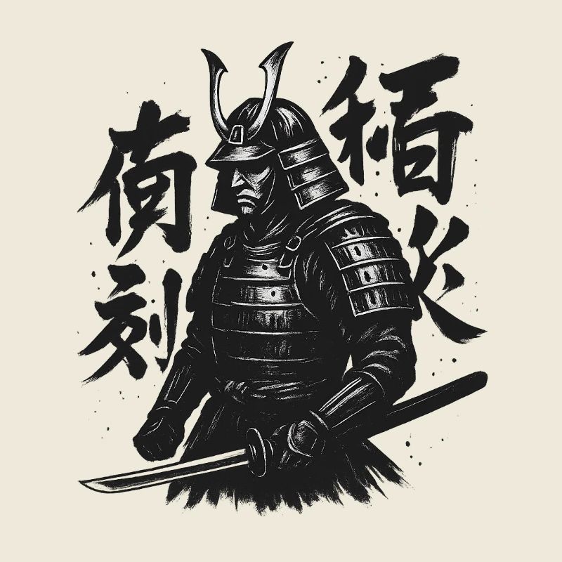 Samurai-Kalligraphie Kunst