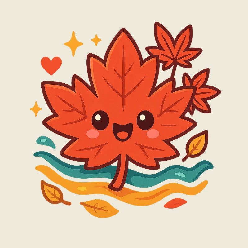 Sourire câlin de feuille d’automne