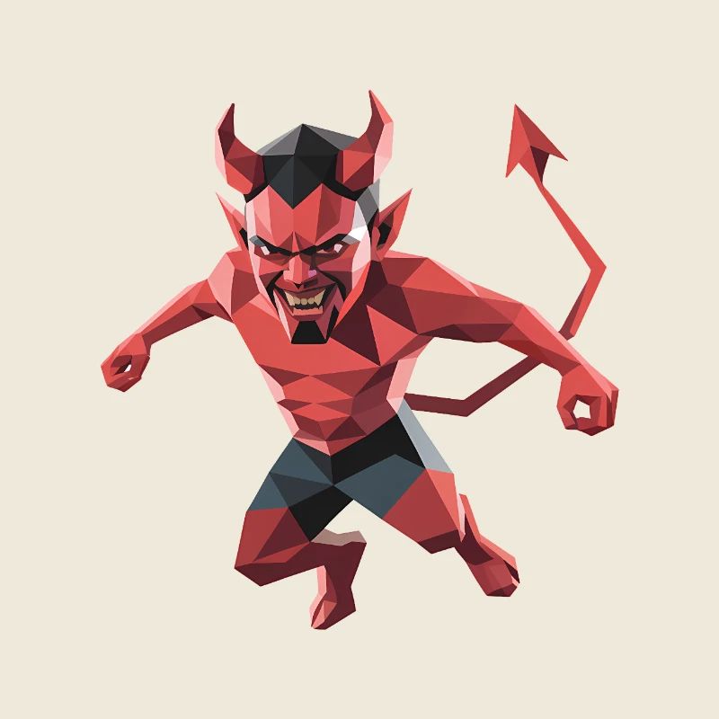 Devil - Cooles Low-Poly-Logo