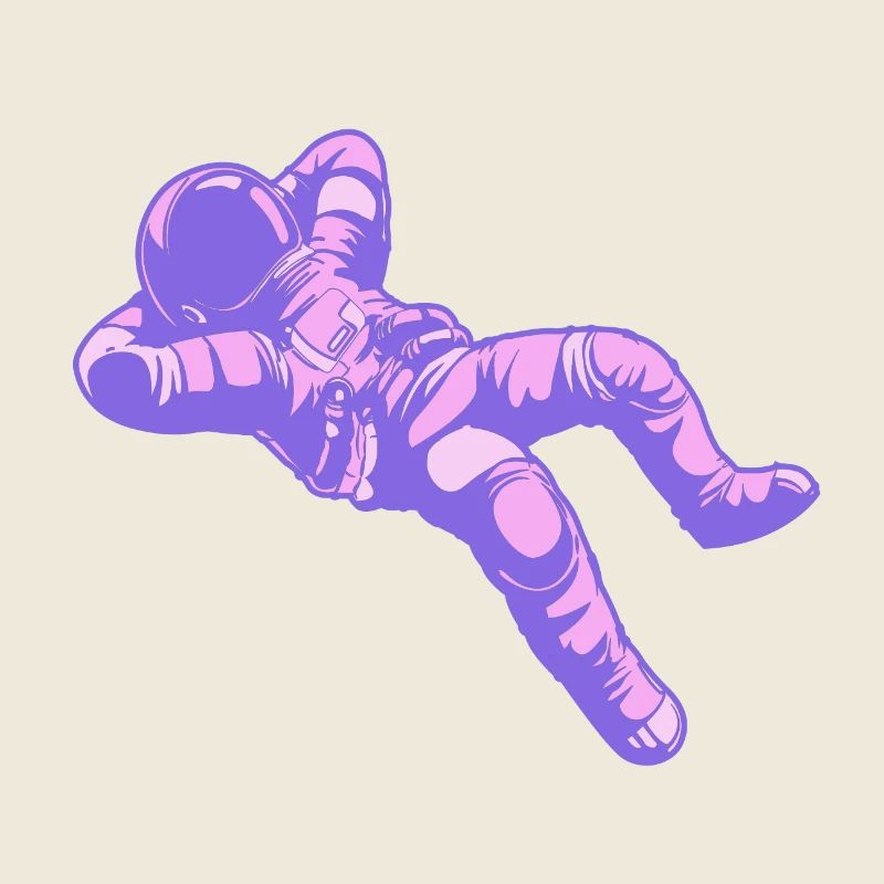 Astronaute Vaporwave en violet et rose