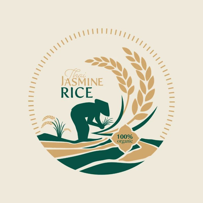 Logo du riz au jasmin thaïlandais Bio