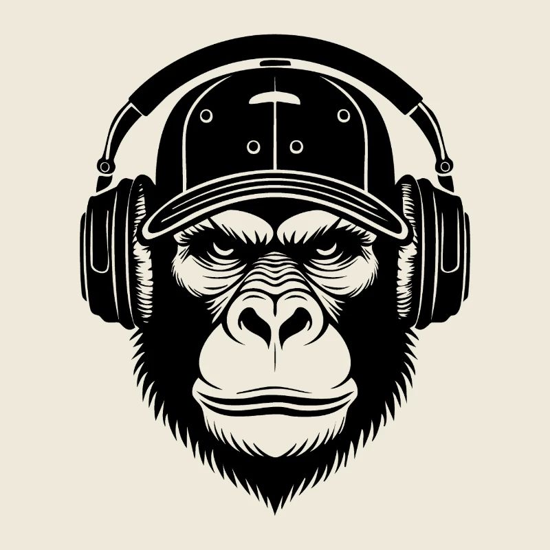 Monkey Head DJ Shirt – Turntable Scratch Look