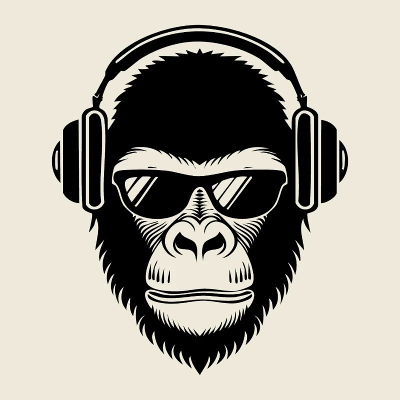 Entspannter Affe Wireless Kopfhörer Café Shirt