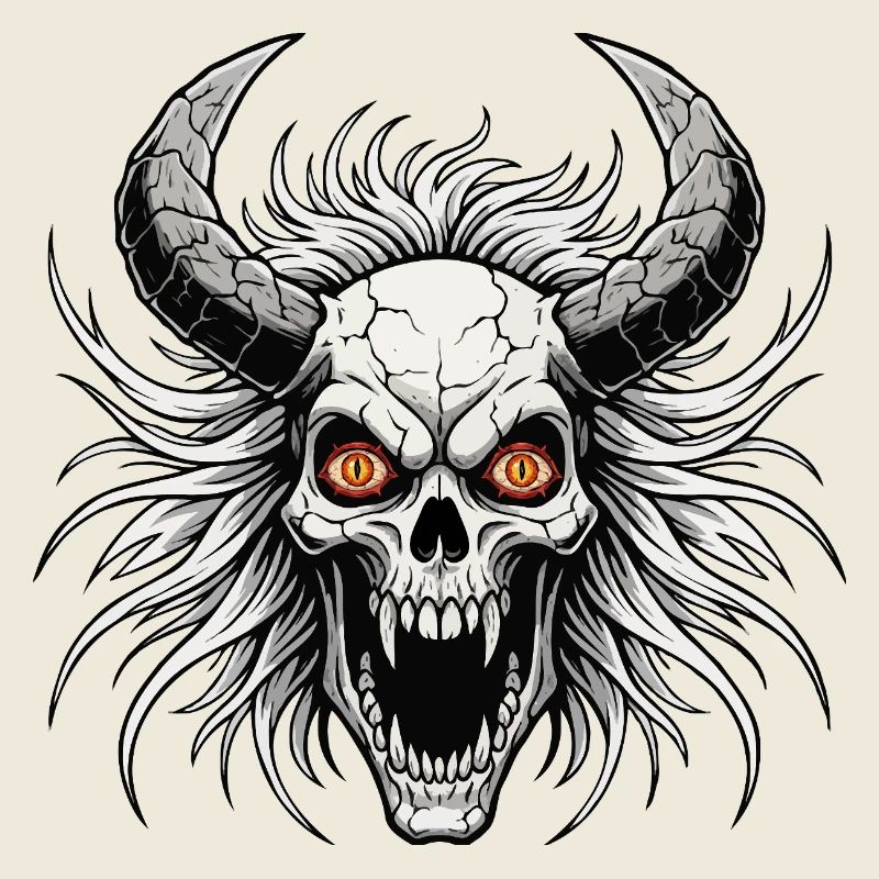 Devil skull with horns