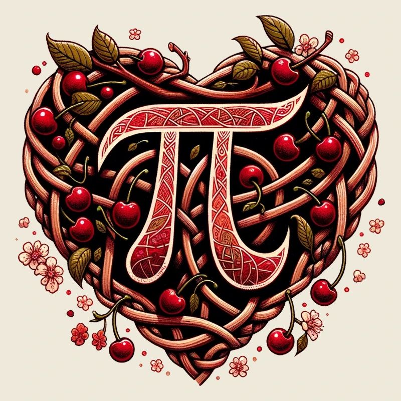 Gewebtes Kirschherz Pi Design