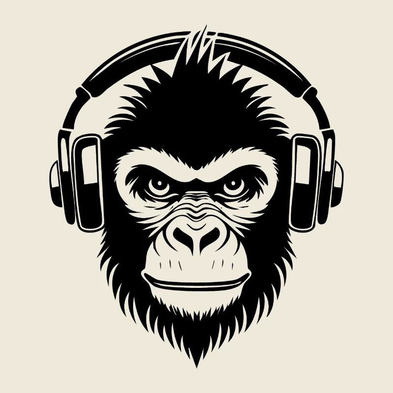 Frecher Comic-Affe mit Kopfhörern Shirt