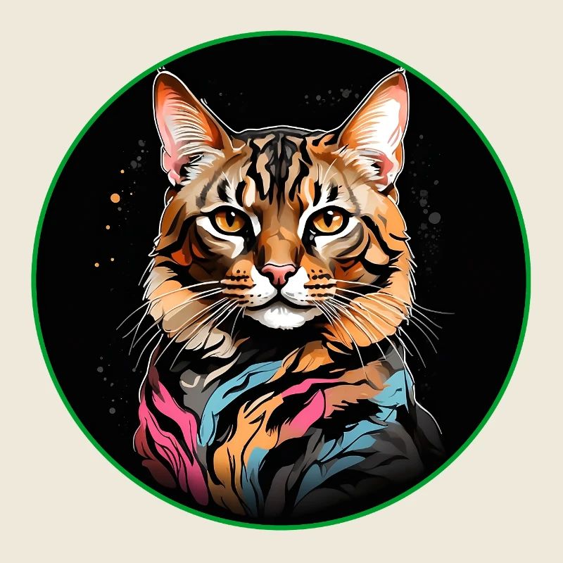 Chat Bengal avec écharpe