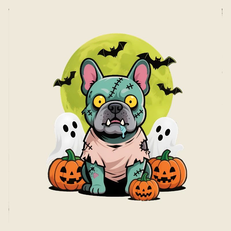 Zombie Frenchie Kürbis Ghost – Halloween Geschenk