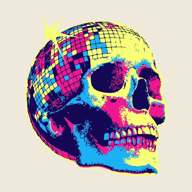 Crâne disco néon