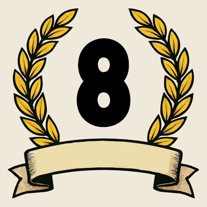Couronne de laurier dorée numéro 8