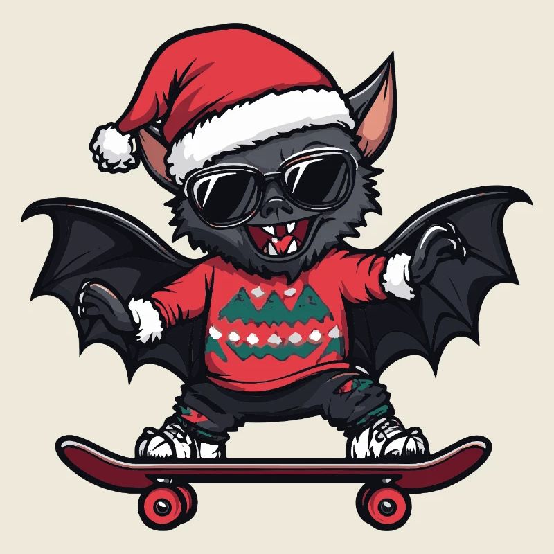 Chauve-souris Noël drôle