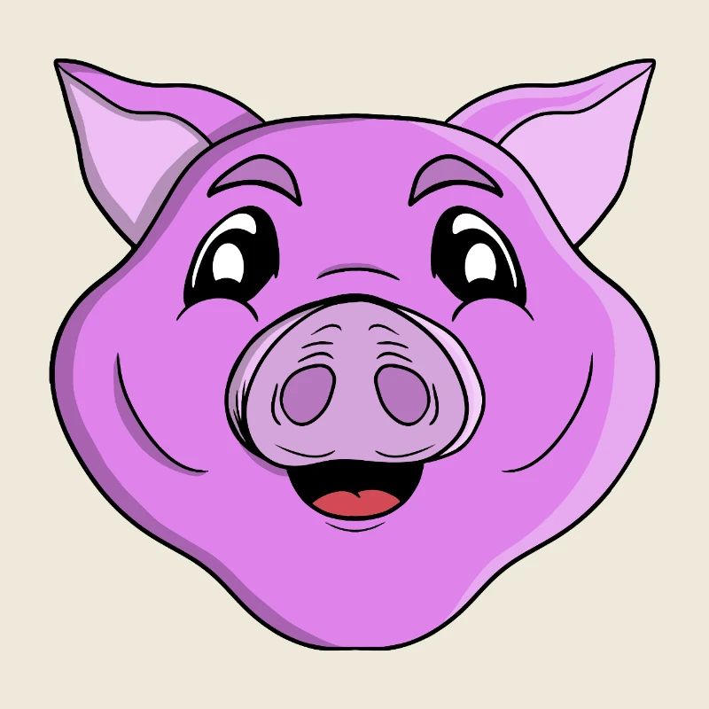 Purple Pig Smile