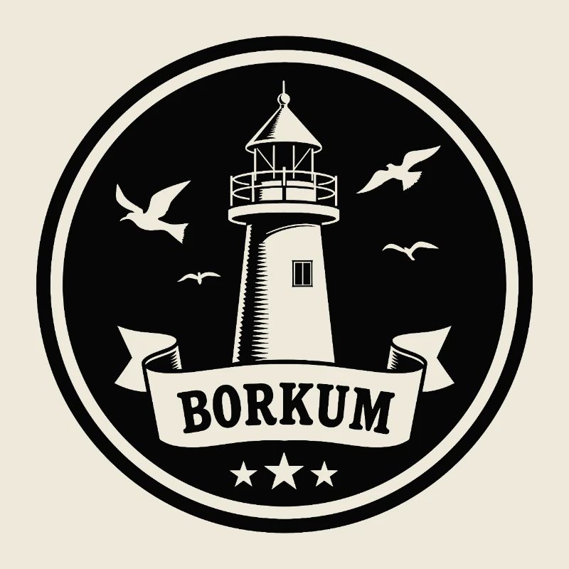 Leuchtturm Borkum Maritimes Emblem