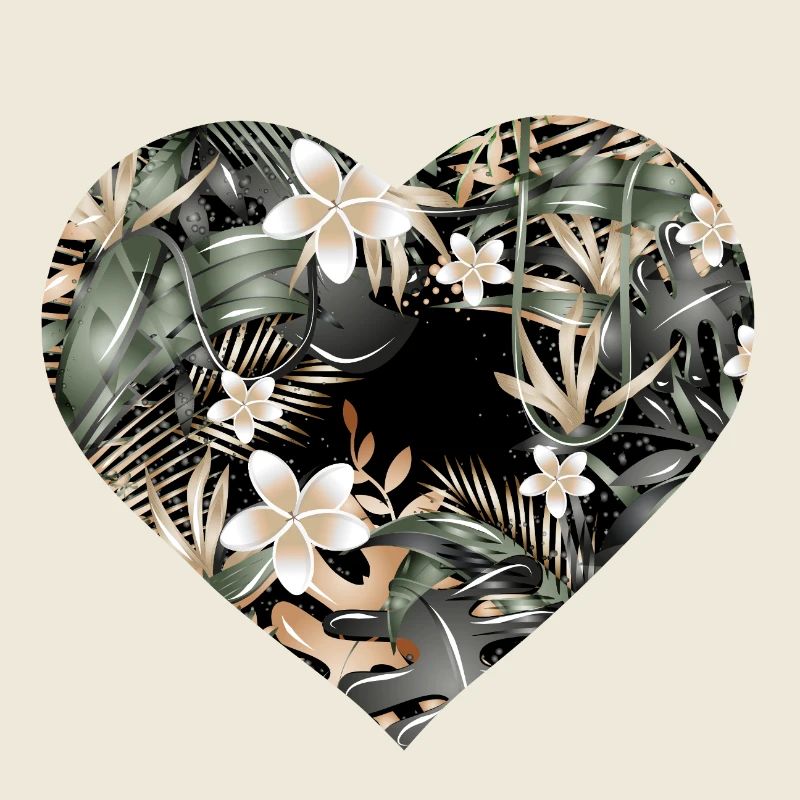 Exotic jungle heart with tropical pattern