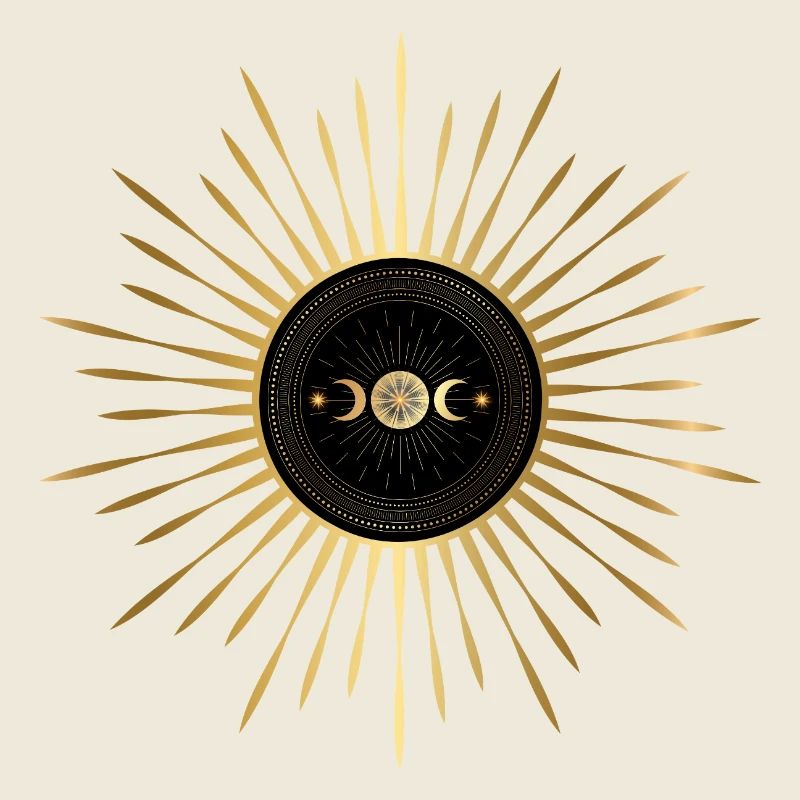 Aube dorée soleil et lune