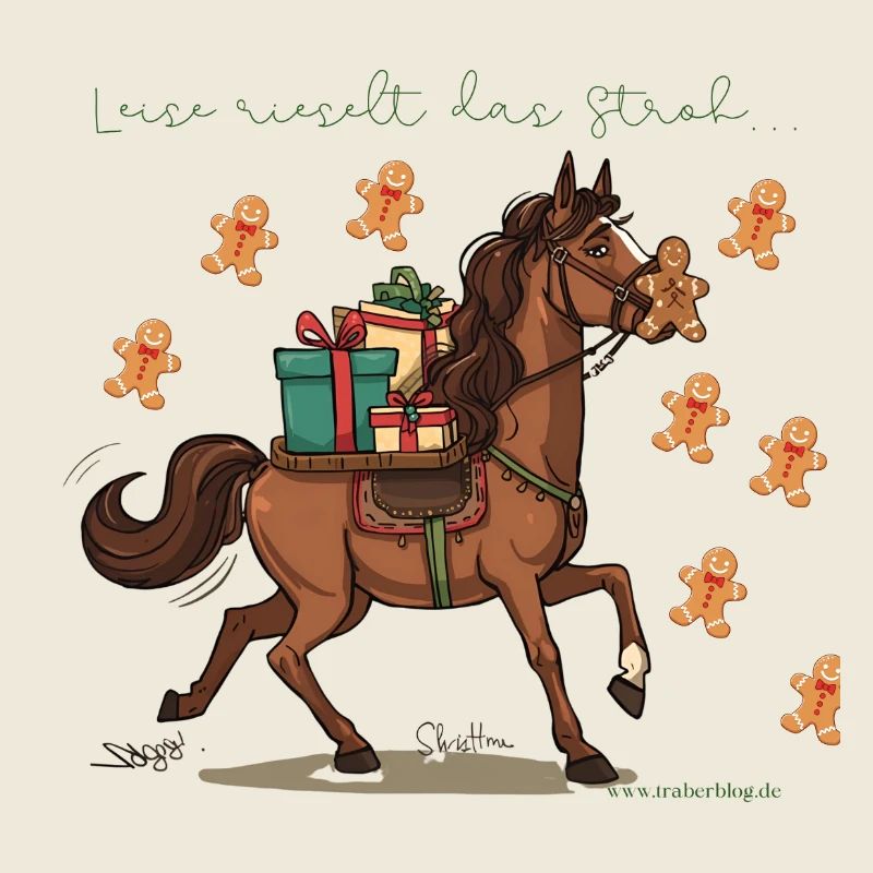 Cheval de Noël avec Cadeaux Trotter -
