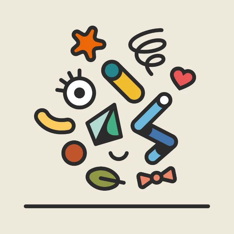 Doodle coloré abstrait Joyeux