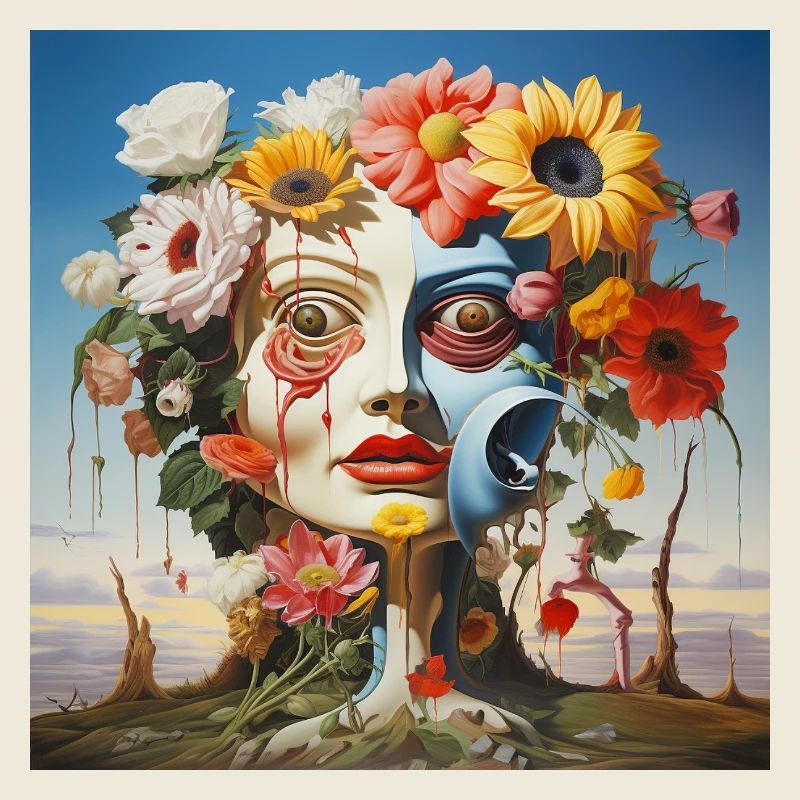 Masques de fleurs double visage